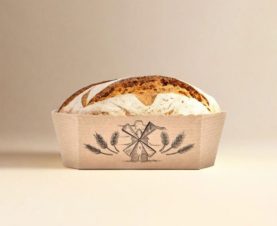 Bread in a Novacart baking mold for bread and leavened products.