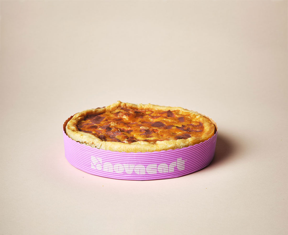 Savory pie baked in a custom Novacart baking mold.